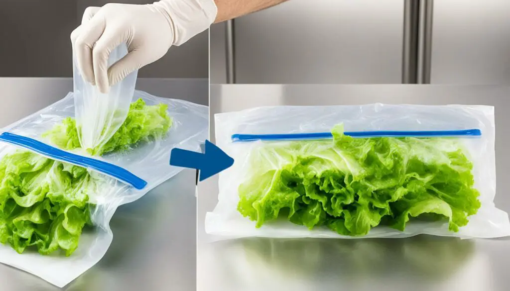 how to vacuum seal lettuce