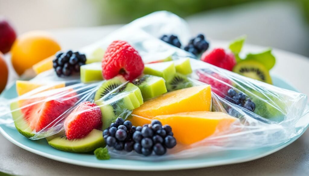 Food storage techniques using cling film