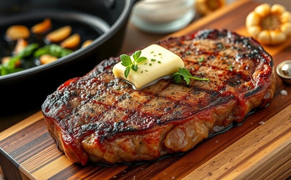 herb butter ribeye steak