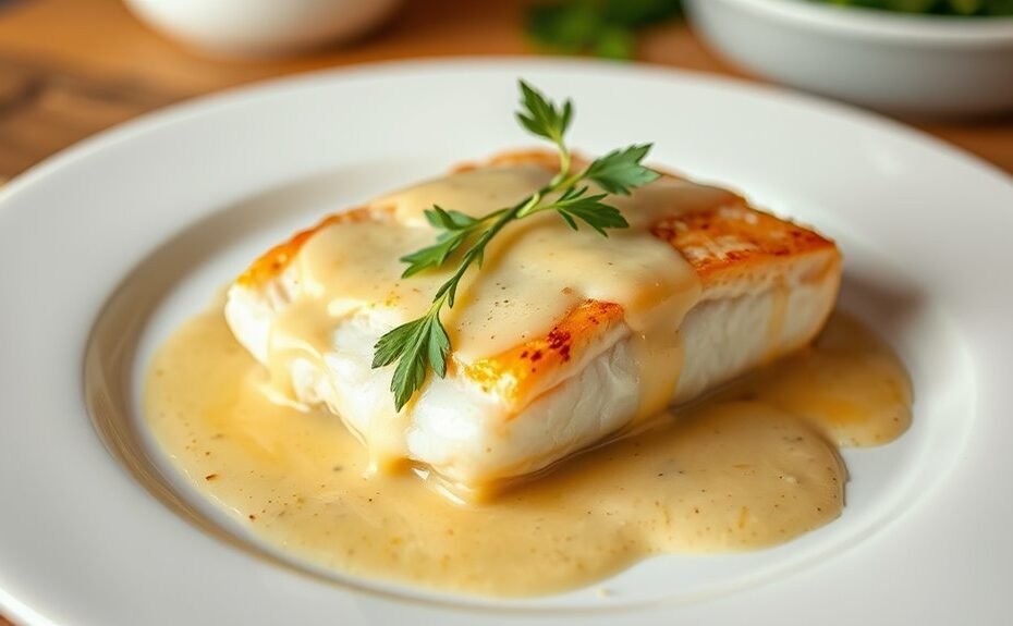 tarragon cream sauce halibut