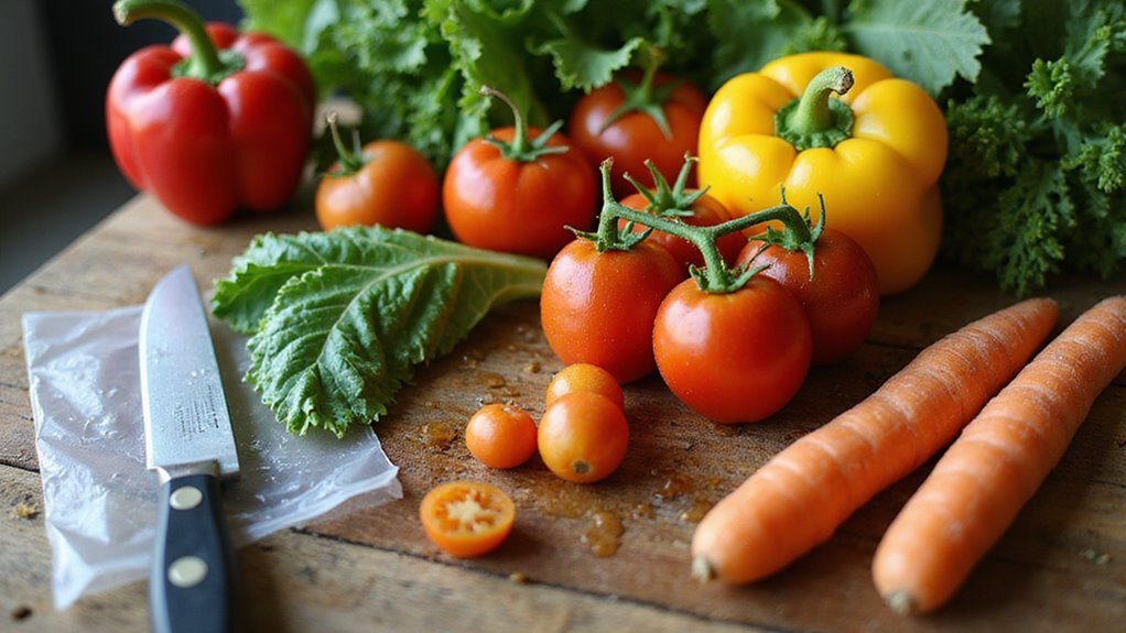 prepare vegetables for sealing