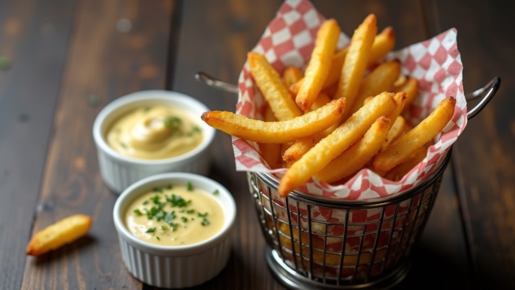 crispy frites with mustard