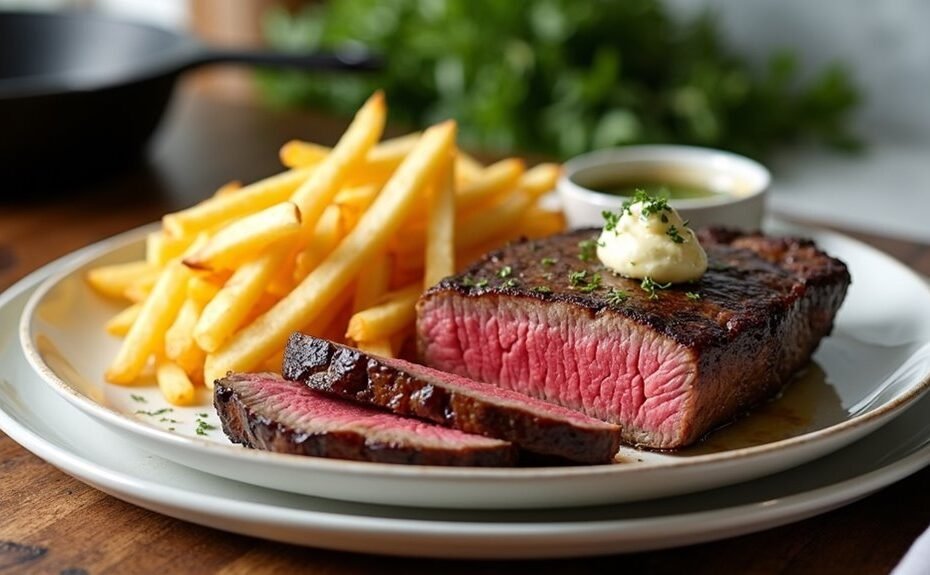delicious steak and fries