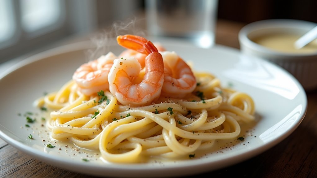 fettuccine alfredo with shrimp