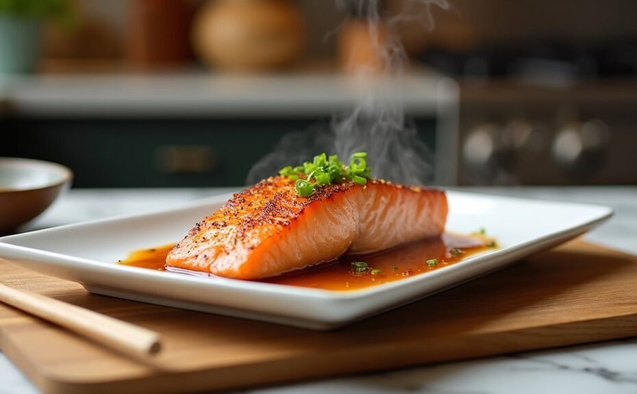 ginger miso glazed salmon