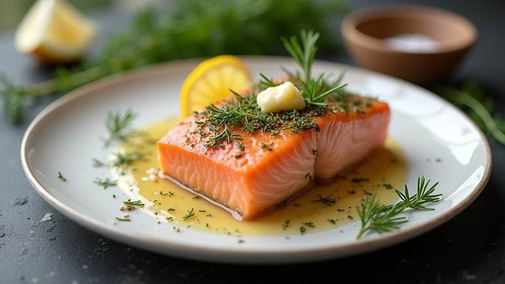 Perfectly cooked sous vide salmon