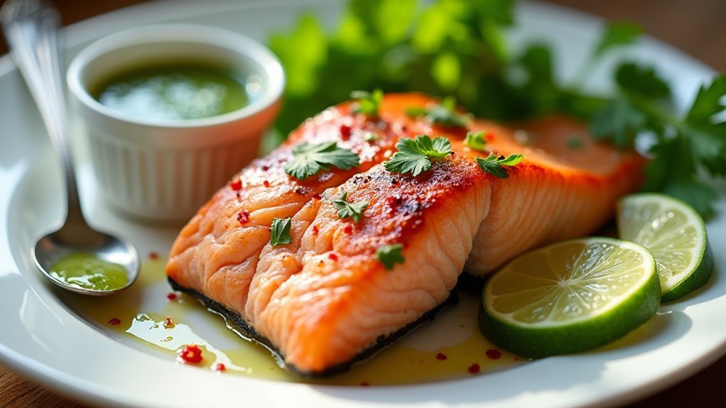 searing salmon enhances flavor