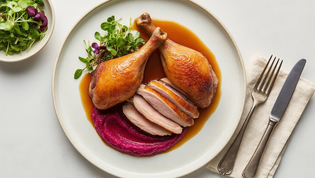 precise vacuum sealed duck confit